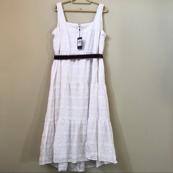 NWT! Tommy Hilfiger Eyelet Belted Midi Dress Plus 22W - Picture 5 of 6